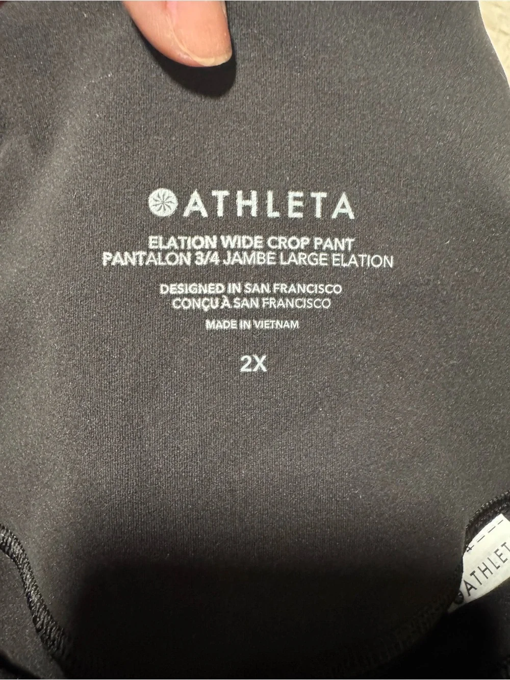 Athleta ELATION WIDE CROP PANT Black Size 2x